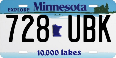 MN license plate 728UBK