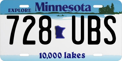 MN license plate 728UBS