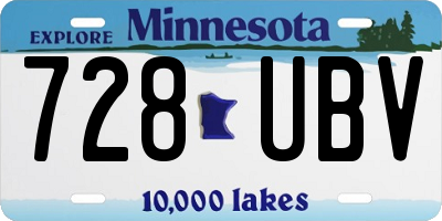 MN license plate 728UBV