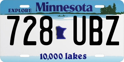 MN license plate 728UBZ