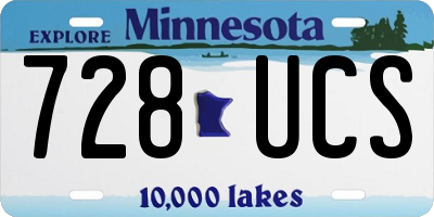 MN license plate 728UCS