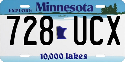 MN license plate 728UCX