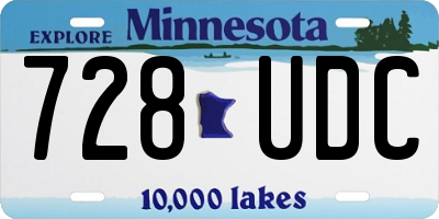 MN license plate 728UDC