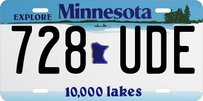 MN license plate 728UDE