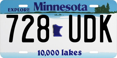 MN license plate 728UDK
