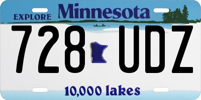 MN license plate 728UDZ