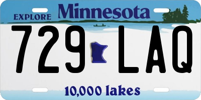 MN license plate 729LAQ