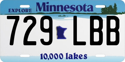 MN license plate 729LBB