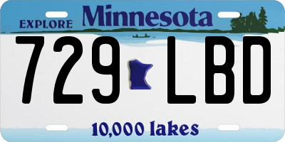 MN license plate 729LBD