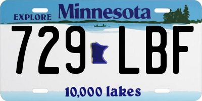 MN license plate 729LBF