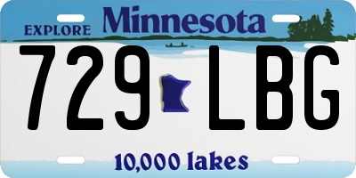 MN license plate 729LBG