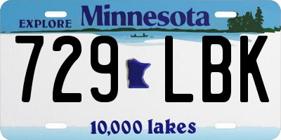 MN license plate 729LBK