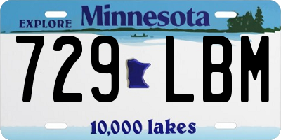 MN license plate 729LBM