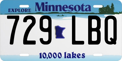 MN license plate 729LBQ