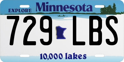 MN license plate 729LBS