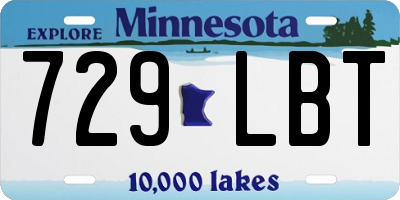 MN license plate 729LBT