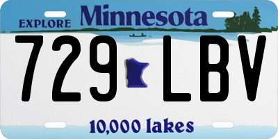 MN license plate 729LBV