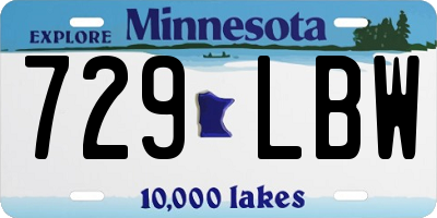 MN license plate 729LBW
