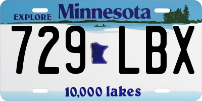 MN license plate 729LBX