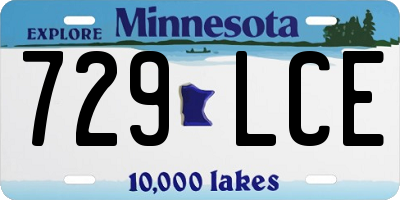 MN license plate 729LCE