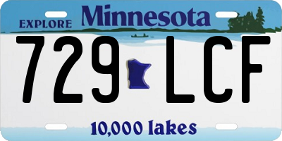 MN license plate 729LCF