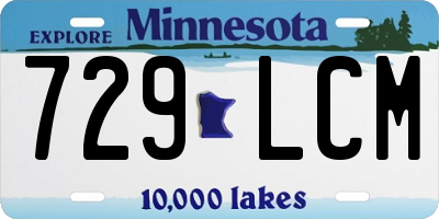 MN license plate 729LCM