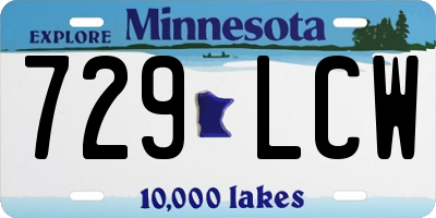 MN license plate 729LCW