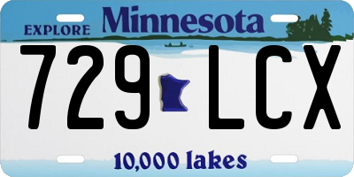 MN license plate 729LCX