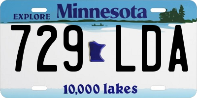 MN license plate 729LDA