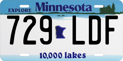 MN license plate 729LDF