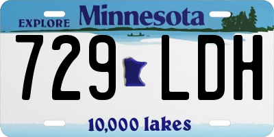 MN license plate 729LDH