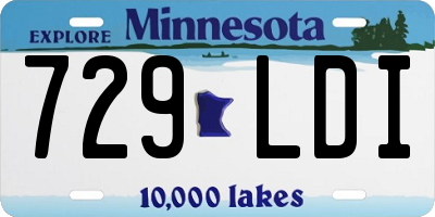 MN license plate 729LDI