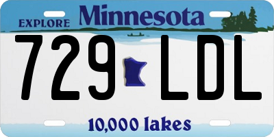 MN license plate 729LDL