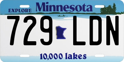 MN license plate 729LDN