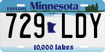 MN license plate 729LDY