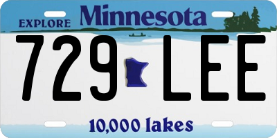 MN license plate 729LEE