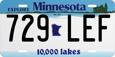 MN license plate 729LEF