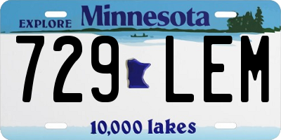 MN license plate 729LEM