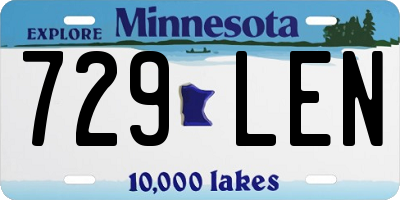 MN license plate 729LEN