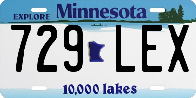 MN license plate 729LEX
