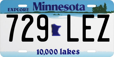 MN license plate 729LEZ