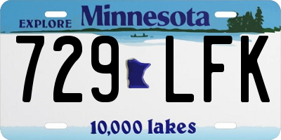 MN license plate 729LFK
