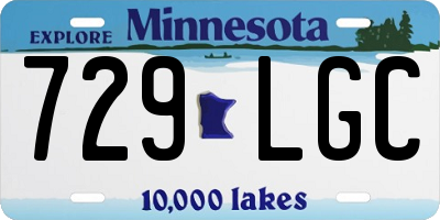 MN license plate 729LGC