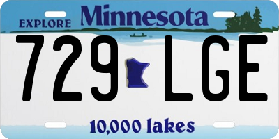 MN license plate 729LGE