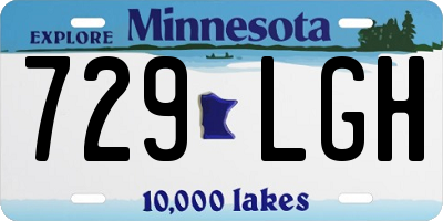 MN license plate 729LGH