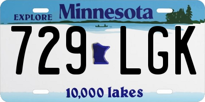 MN license plate 729LGK