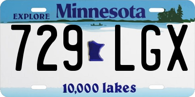 MN license plate 729LGX