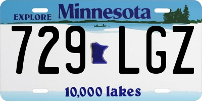 MN license plate 729LGZ