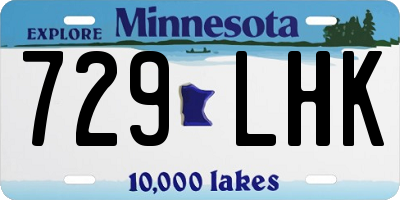 MN license plate 729LHK
