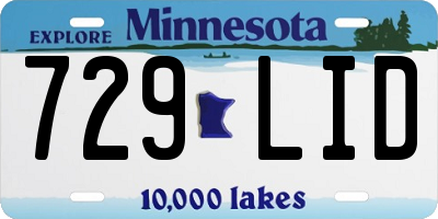 MN license plate 729LID